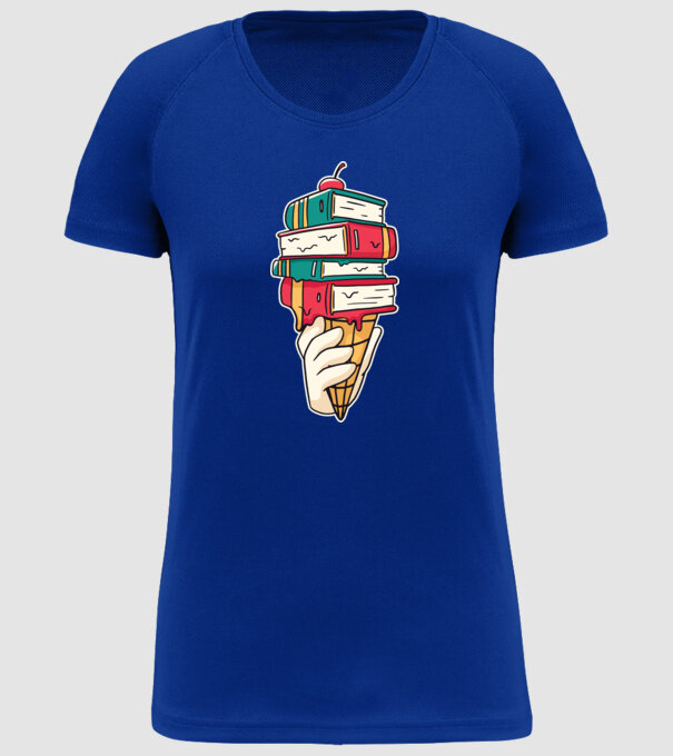 Înghețată cu Carte model albastru regal pe tricou
