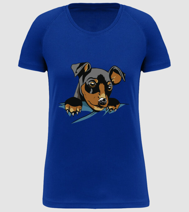 tricou drăguț câine în buzunar pentru iubitorii de câini model albastru regal pe tricou