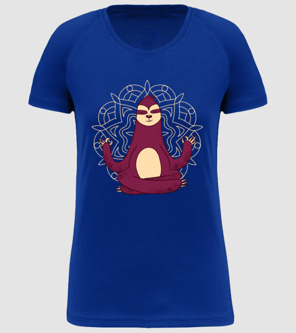 Leneș Meditație Yoga model albastru regal pe tricou