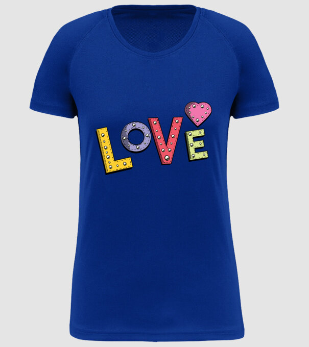 'Inscripție Love pentru Valentine''s Day' model albastru regal pe tricou