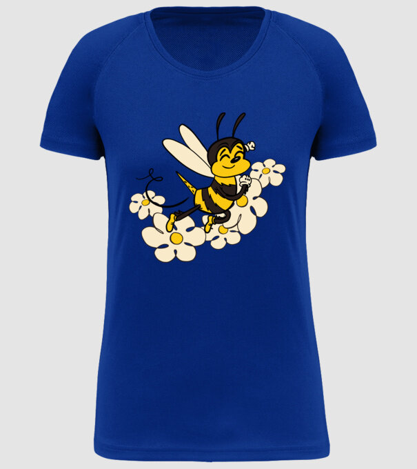 Albină Floare model albastru regal pe tricou