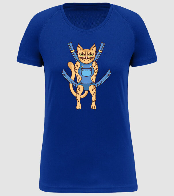 Pisică Supărată model albastru regal pe tricou