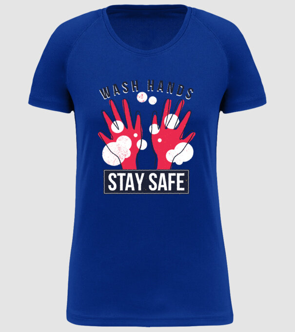 Spală-te pe mâini și fii în siguranță Coronavirus model albastru regal pe tricou