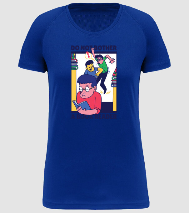 Nu mă deranja în timp ce citesc model albastru regal pe tricou