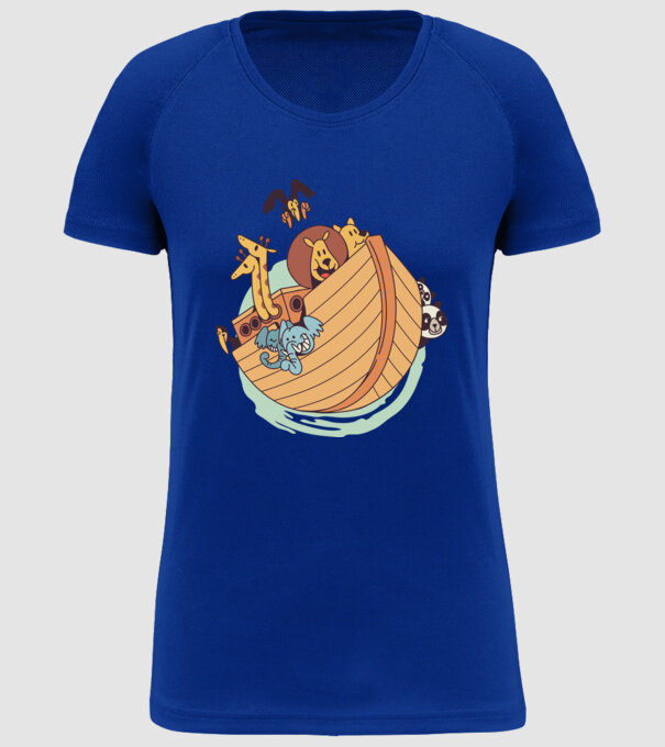 Arca lui Noe model albastru regal pe tricou