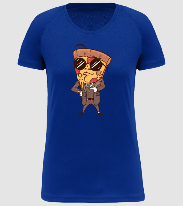 Agent de pizza în Costum model albastru regal pe tricou