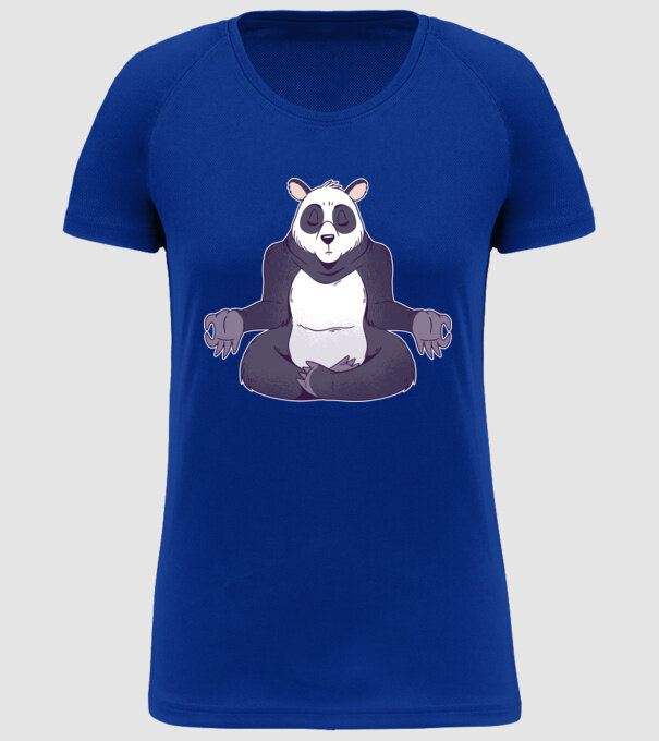Panda Meditație model albastru regal pe tricou