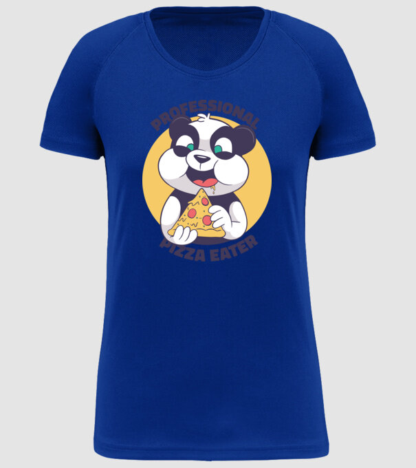 Panda Pizza model albastru regal pe tricou