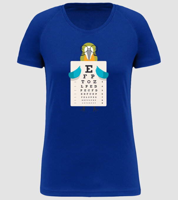 Oftalmolog papagal model albastru regal pe tricou