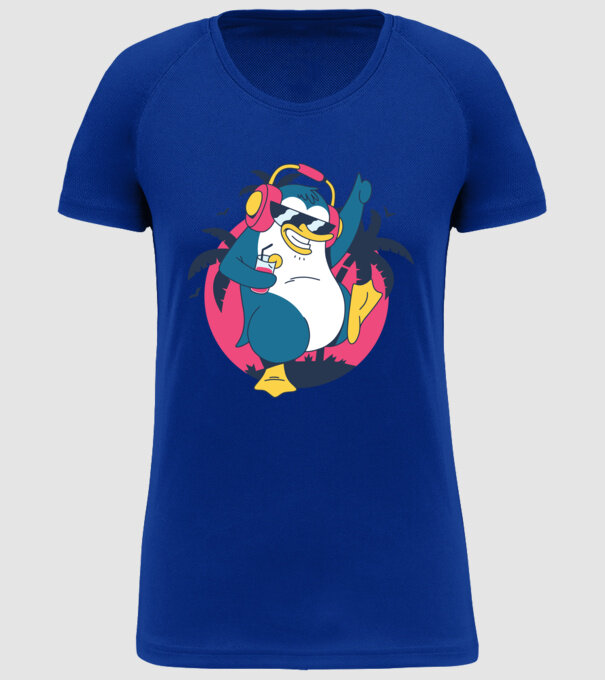 Pinguin de Petrecere model albastru regal pe tricou