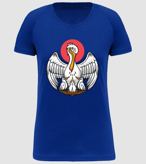 Familie Pelican model albastru regal pe tricou