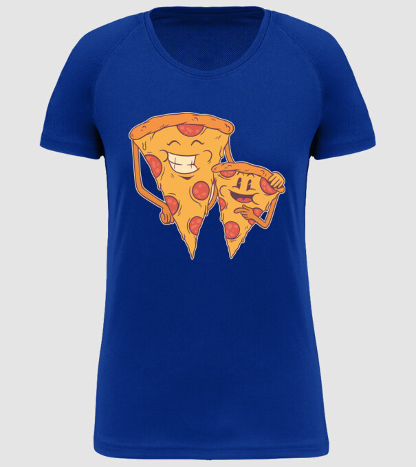 Familie Pizza model albastru regal pe tricou