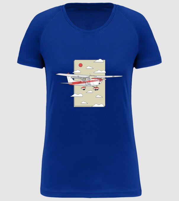 Avion cu elice model albastru regal pe tricou