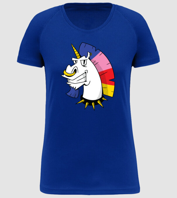 Punk unicorn model albastru regal pe tricou