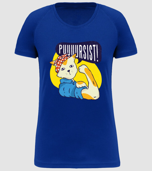 Pisică Pursist model albastru regal pe tricou