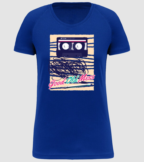 Vremuri bune și vechi Casetă model albastru regal pe tricou