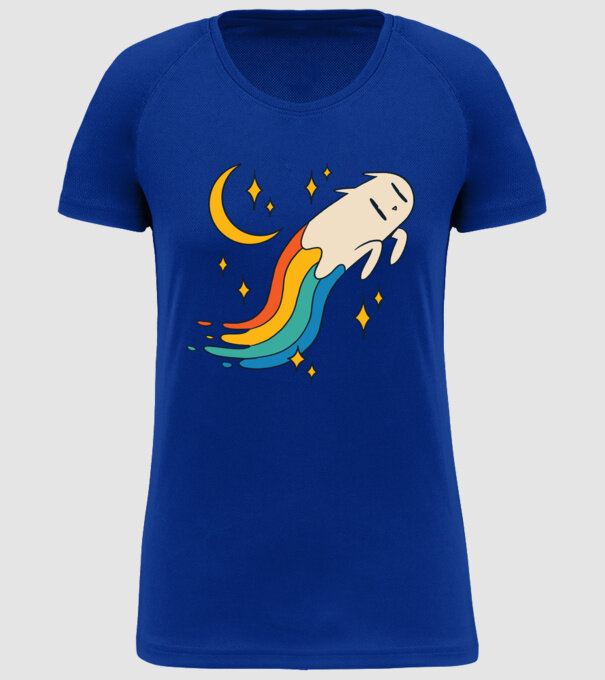 Pisoi zburător model albastru regal pe tricou