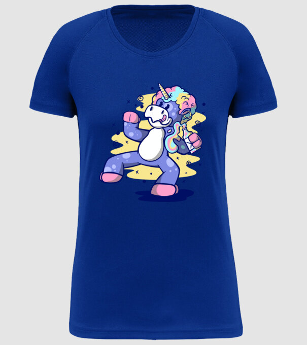 Unicorn beat model albastru regal pe tricou