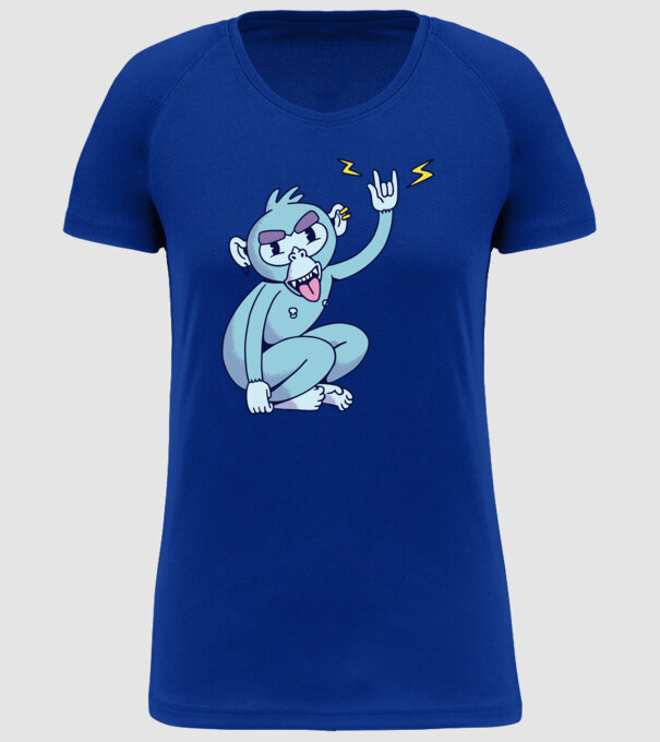 Maimuța Rocker model albastru regal pe tricou