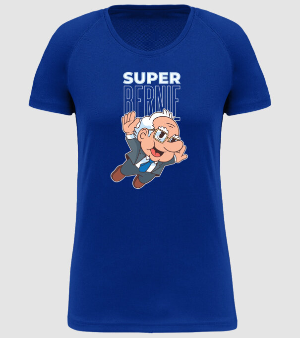 Super Bernie Sanders model albastru regal pe tricou