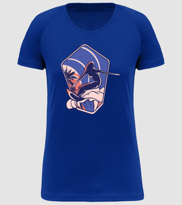 Surf ilustrare model albastru regal pe tricou