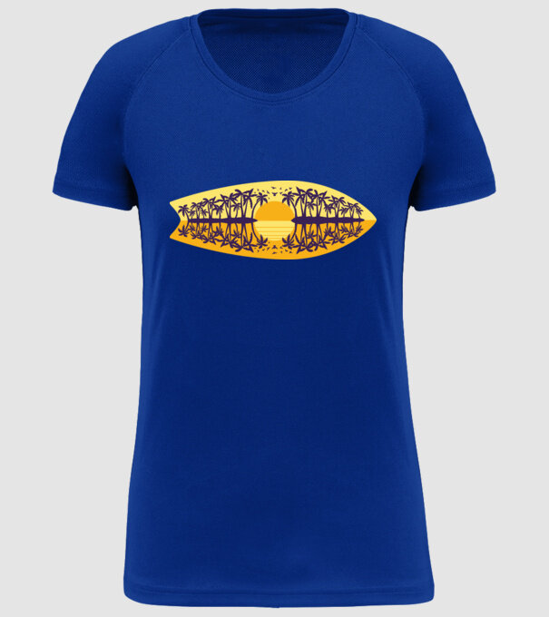Surfboard model albastru regal pe tricou