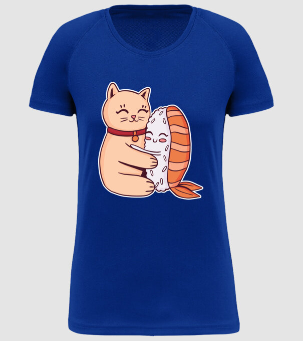 Sushi cu Pisică model albastru regal pe tricou