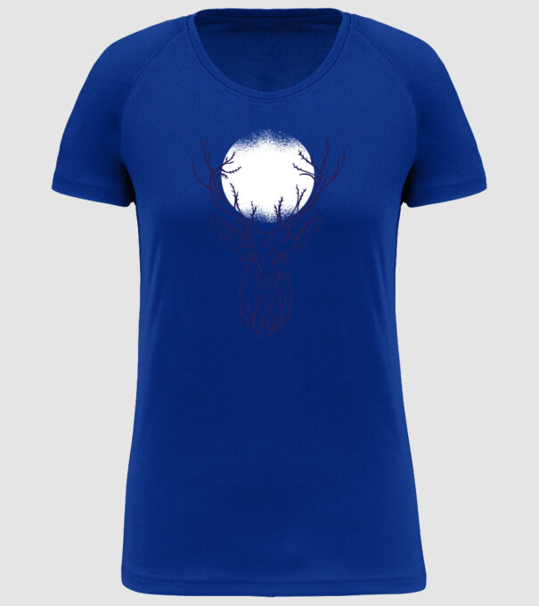 Siluetă cerb model albastru regal pe tricou