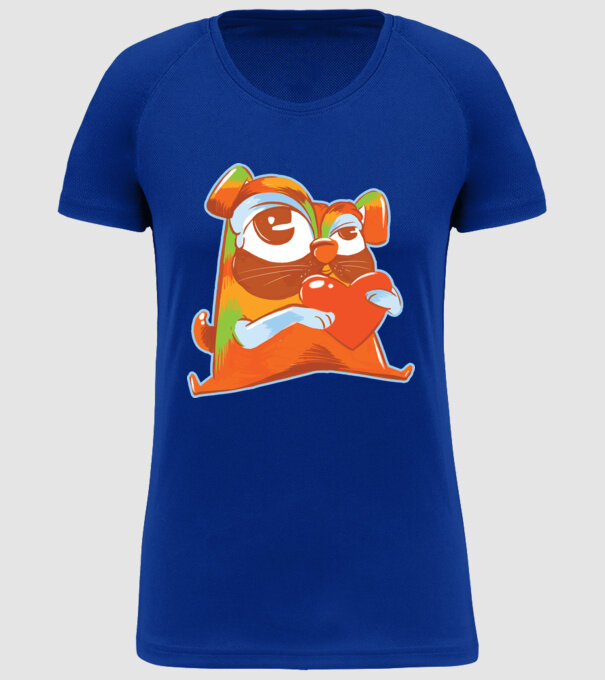Mops colorat model albastru regal pe tricou