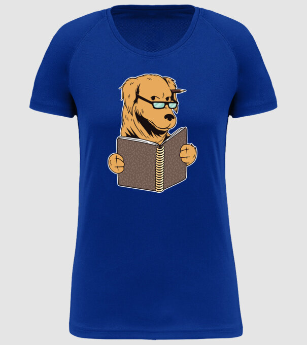 Câine Studiind model albastru regal pe tricou