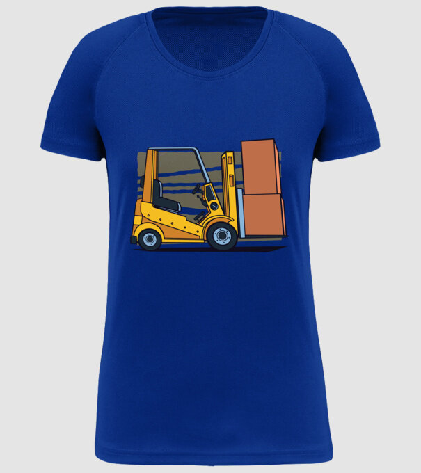 Stivuitor model albastru regal pe tricou