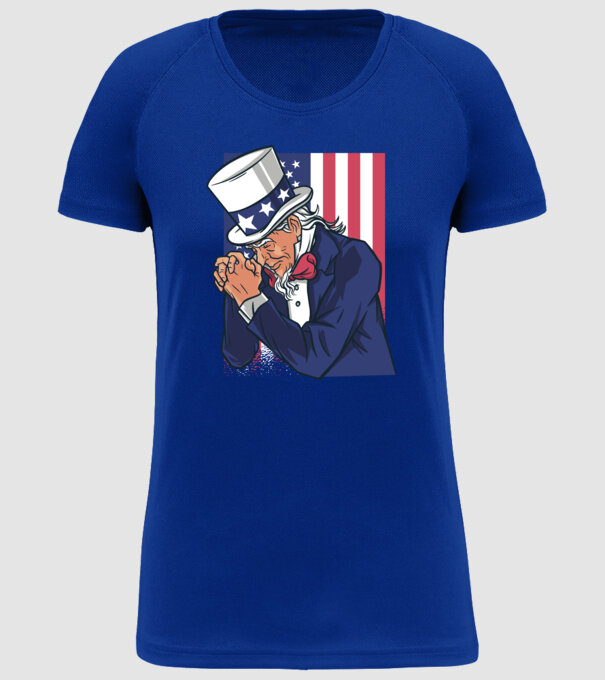 Uncle Sam se roagă model albastru regal pe tricou