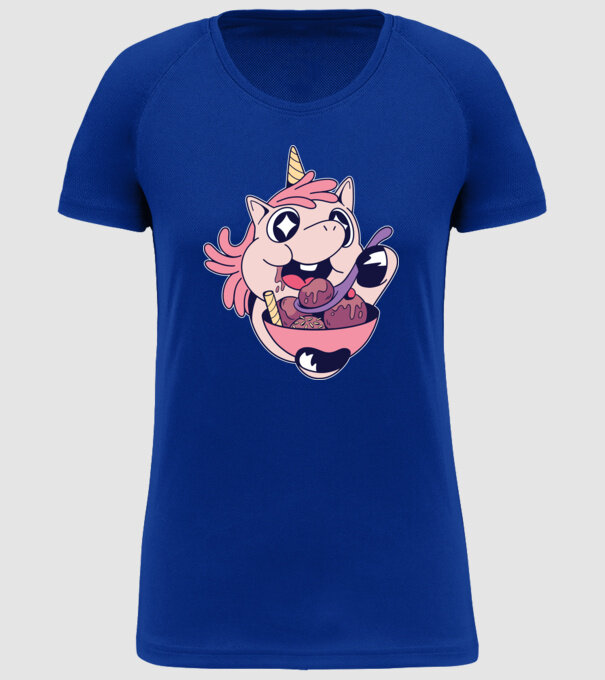 Unicorn Înghețată model albastru regal pe tricou