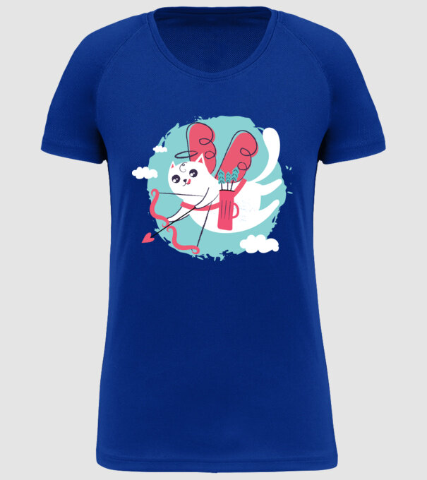 Pisică Valentin model albastru regal pe tricou