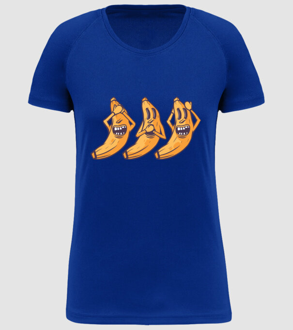 Banane amuzante - Nu vede, nu vorbește, nu aude model albastru regal pe tricou