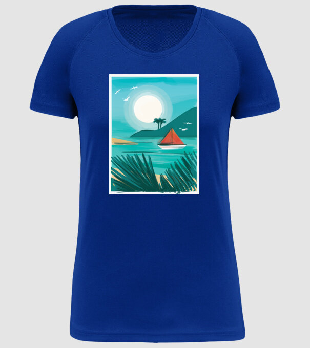 Navigație Pictură model albastru regal pe tricou
