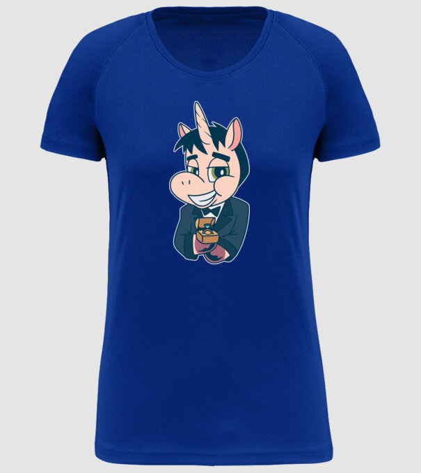 Mire unicorn model albastru regal pe tricou