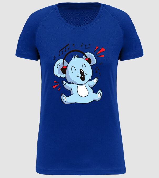 Koala iubitor de muzică model albastru regal pe tricou