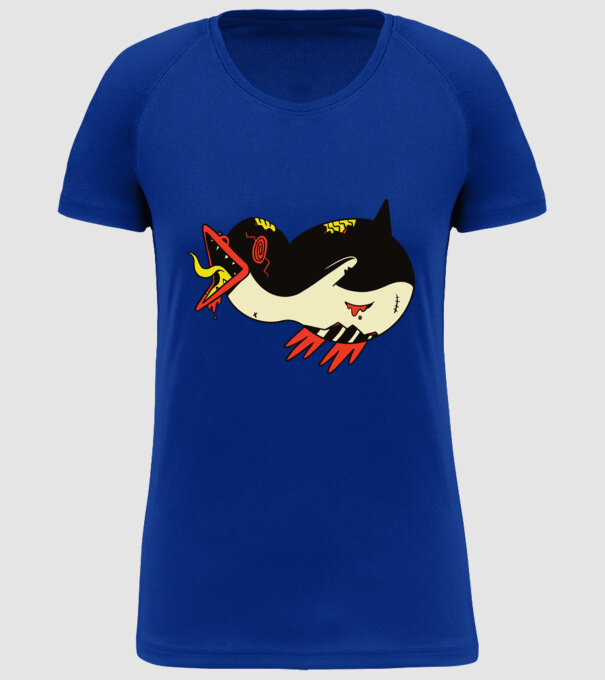 Pinguin Zombie model albastru regal pe tricou