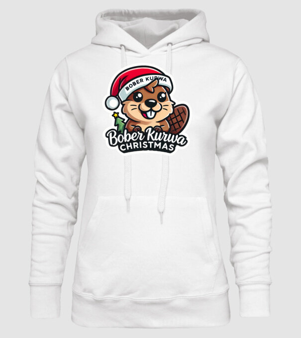 Bober Kurwa Christmas 1 model alb pe tricou