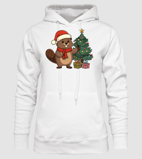 Bober Kurwa Christmas 2 model alb pe tricou