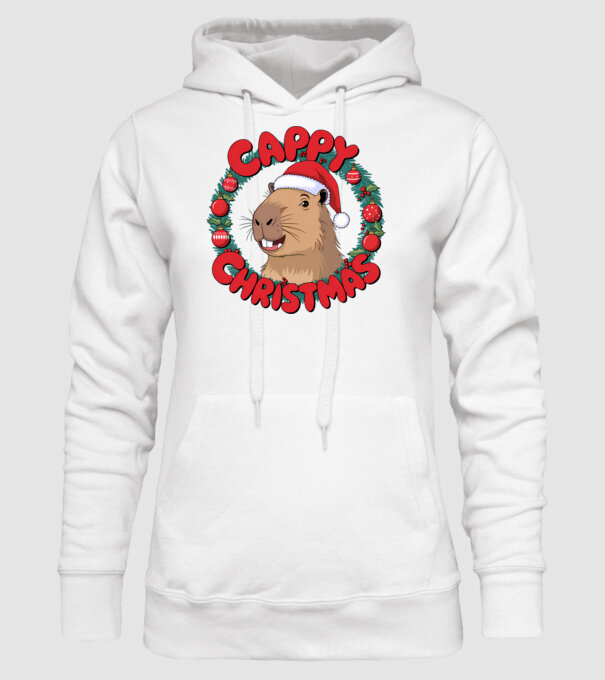 Cappy Christmas 1 model alb pe tricou