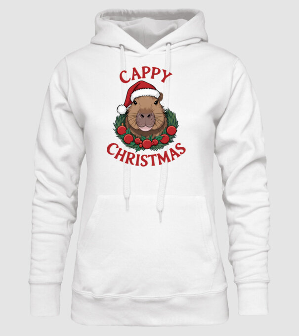Cappy Christmas 2 model alb pe tricou
