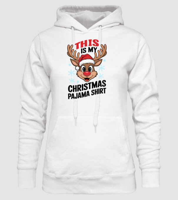 Christmas Pajama Reindeer Alb model alb pe tricou
