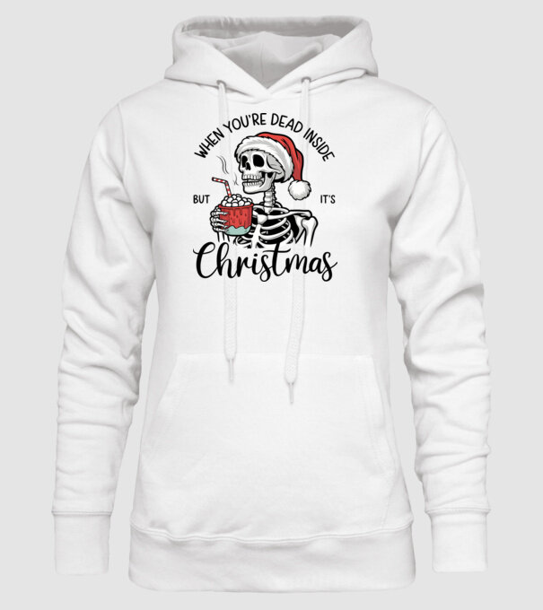 Dead inside, but it's christmas Alb model alb pe tricou
