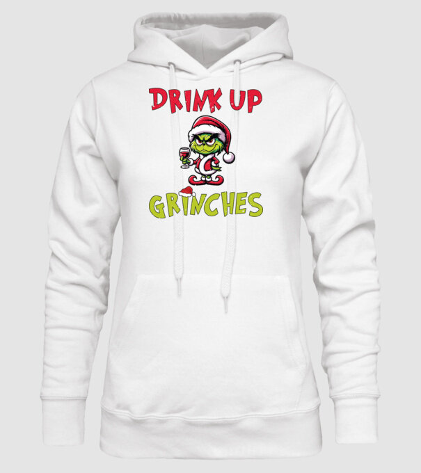 Drink up Grinches model alb pe tricou