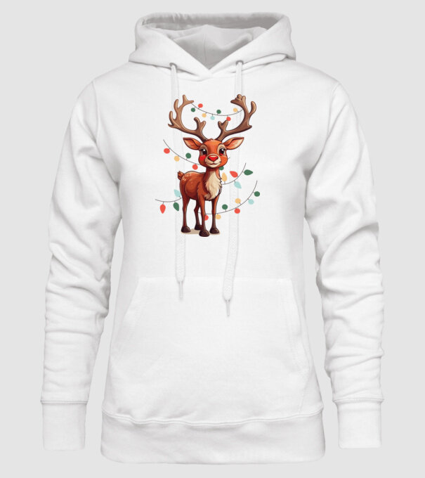 Festive Rudolph model alb pe tricou