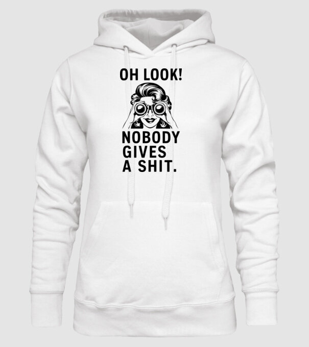 Nobody Gives a shit model alb pe tricou