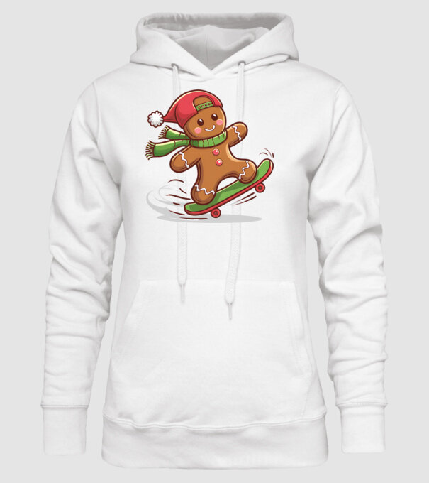 Patinator de turtă dulce model alb pe tricou