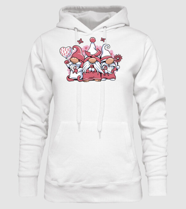 Pink christmas Gnomes model alb pe tricou